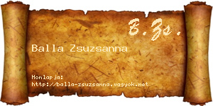 Balla Zsuzsanna névjegykártya